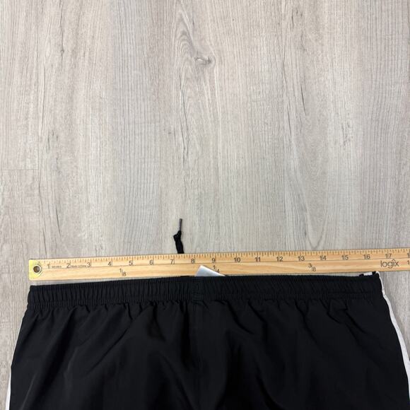 Vintage Adidas Windbreaker Track Pants Mens Large Black White Striped y2k Soccer - Picture 7 of 10